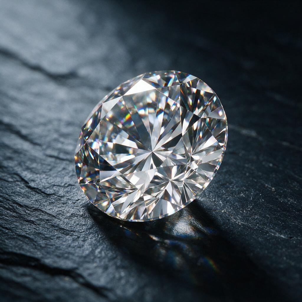 A round brilliant-cut diamond